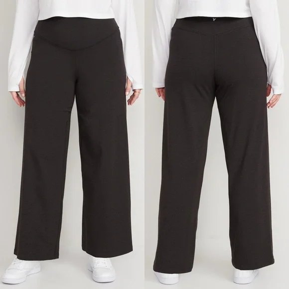 Old Navy Extra High Rise Wide Leg Go Dry Black Leggings Womens Size 3X Pants - Picture 2 of 14